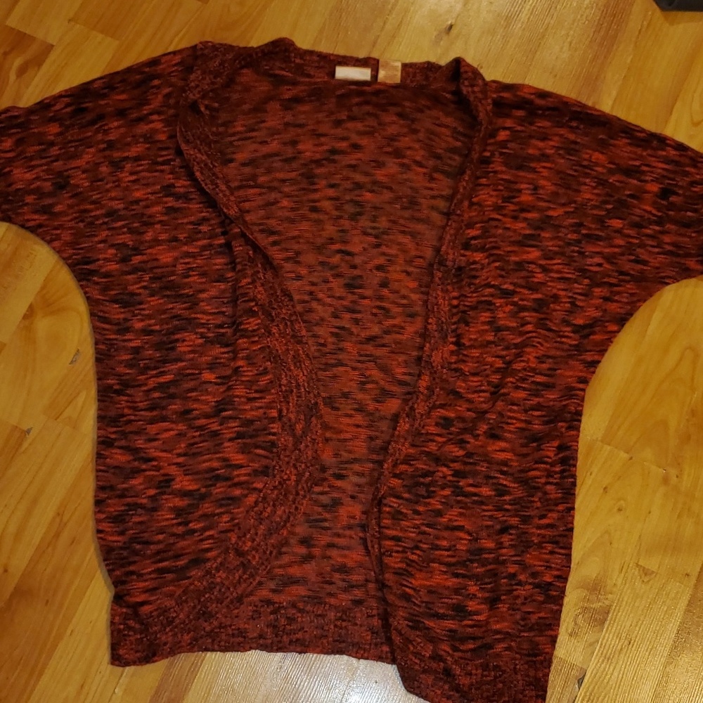 Red and black cardigan